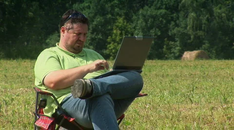 Man in the field 17 Stock Footage 518982