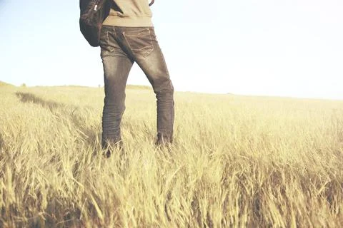 Man in field Stock Photos