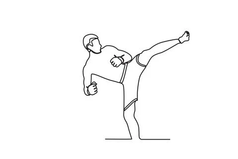A man fights in the ring Stock Illustration