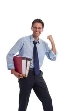 Man with file folders Stock Photos