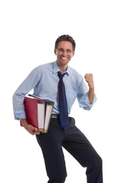 Man with file folders Stock Photos