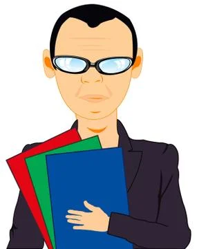 Man with file Stock Illustration