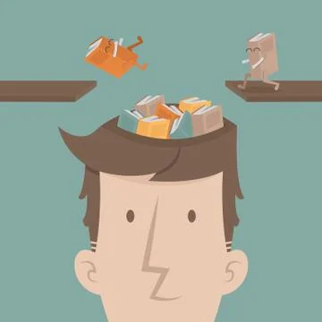 A man fill knowledge , eps10 vector format Stock Illustration