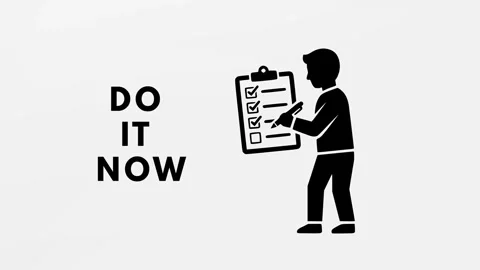 Man Filling Out Checklist With Do It Text Animation White Background Stock Footage 335080900