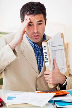 Man filling out forms Stock Photos