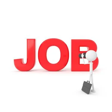 The man finding a job. 3D rendering. Stock Illustration