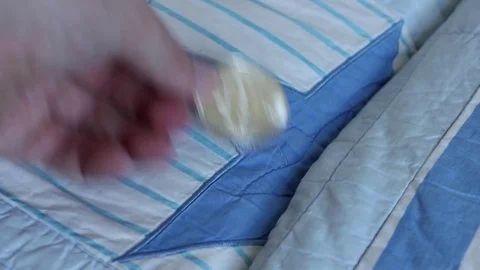 Man Finds Bitcoin In Couch Stock Footage 83192149