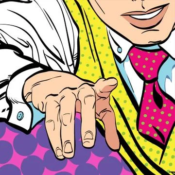 Man with the finger pointing or gesturing. Man trying to explain something. Man Stock Illustration