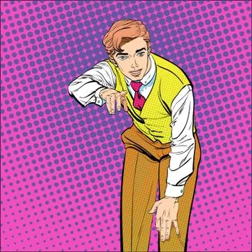 Man with the finger pointing or gesturing. Man trying to explain something. Man Stock Illustration