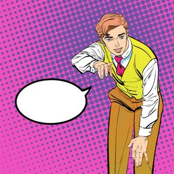 Man with the finger pointing or gesturing. Man trying to explain something. Man Stock Illustration