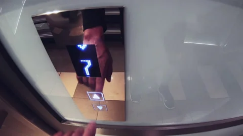 Man finger presses the elevator button Video stock 231176423