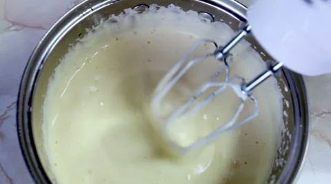 Man Finish Blending Eggwhite Stock Footage 30139349