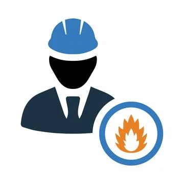 Man, fire, fire fighter icon Stock Illustration