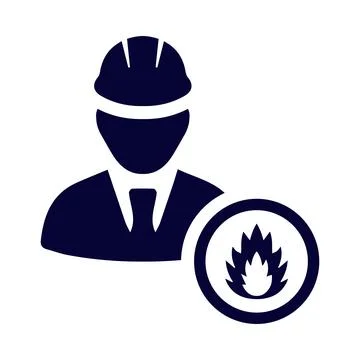 Man, fire, fire fighter icon Stock Illustration