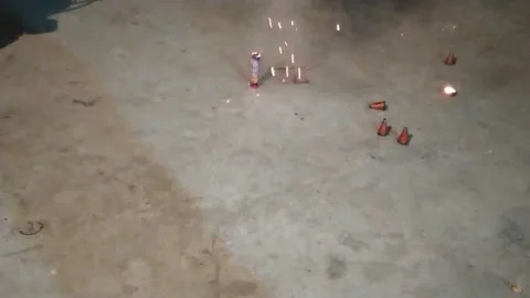 A man fire the fireworks. Stock Footage 145591246