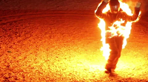 Man is on fire Stock Footage
