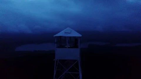 The man in a Fire Tower Stock Footage 107174153