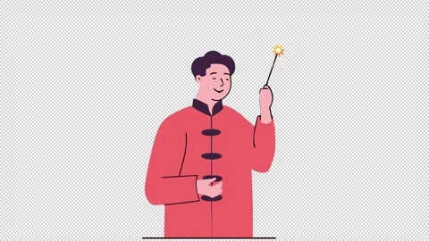 Man with a firework Stock Footage 327376277