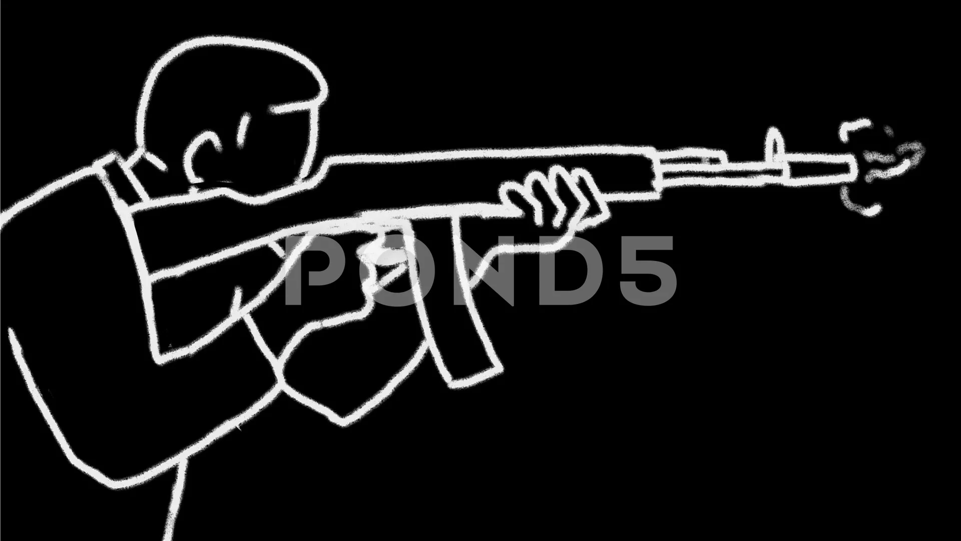 Assault rifle Outline Drawing Images Pictures