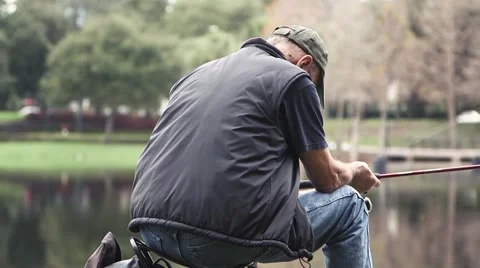 Man Fishing Stock Footage 46061149