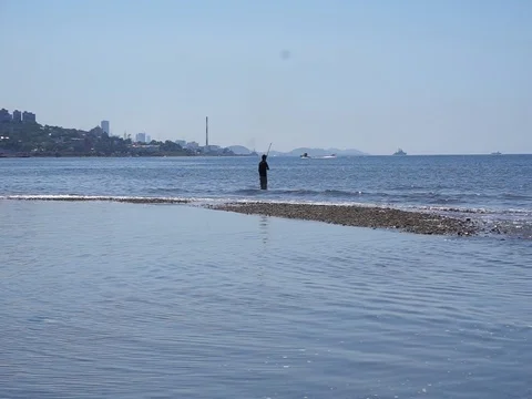 The man is fishing Vídeo Stock 78776441
