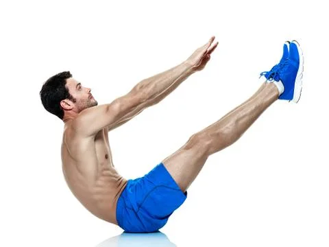 Man  fitness exercises isolated Stock Photos