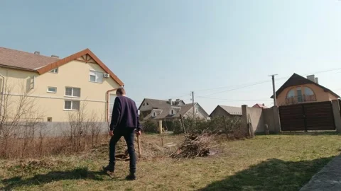 Man Fixing An Ax Stock Footage 195250978