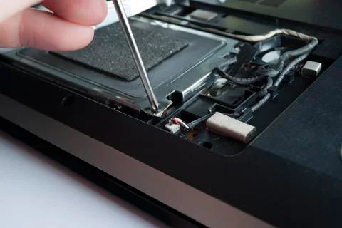 Man fixing computer Stock Photos