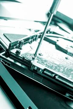 Man fixing computer Stock Photos