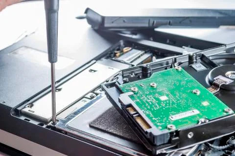 Man fixing computer Stock Photos