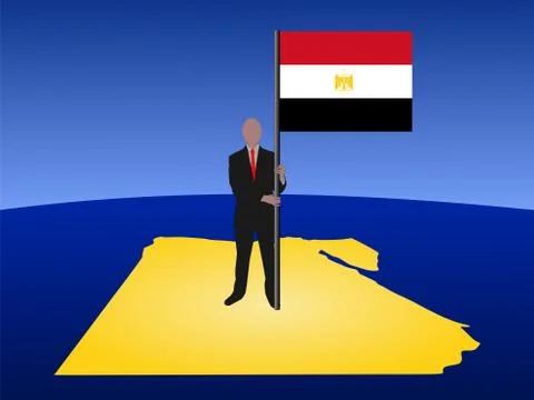 Man with flag of egypt Stock Illustration