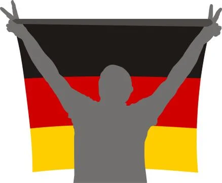 Man with Flag of Germany Stock Illustration