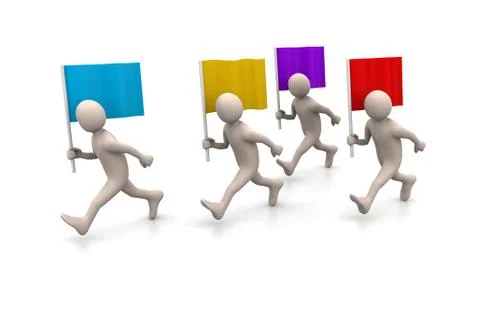 Man with flag Free Stock Illustration