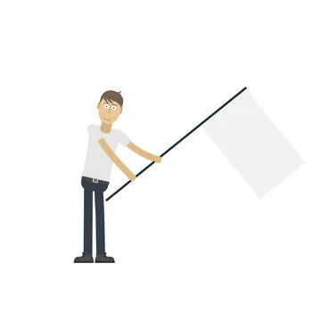 Man with a flag Stock Illustration