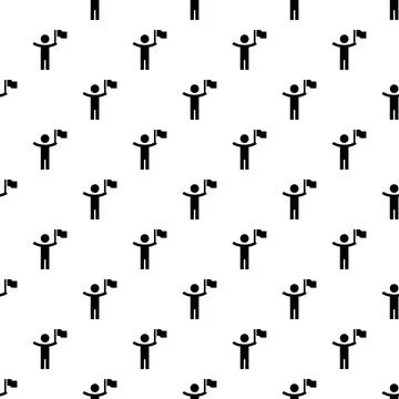 Man with flag pattern seamless Stock Illustration