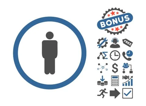 Man Flat Vector Icon With Bonus Stock Illustration