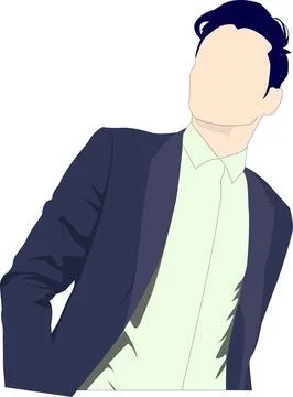 Man Flat Vector Illustration 2 Stock Illustration
