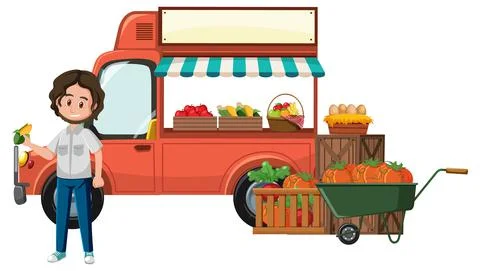 Man at the flea market Stock Illustration