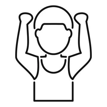 Man flexing arm showing biceps strength icon Stock Illustration