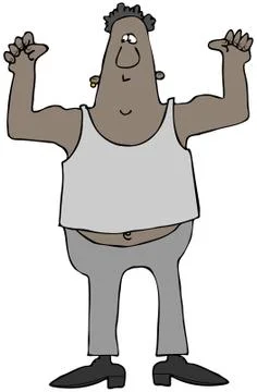 Man flexing his biceps Stock Illustration
