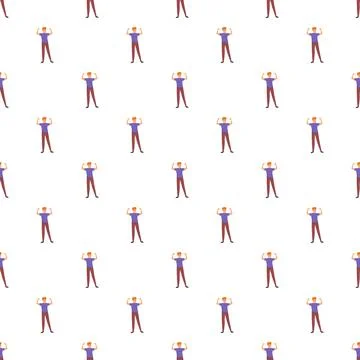 Man flexing muscles concept seamless pattern repeating background 스톡 일러스트