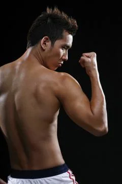 Man flexing muscles Stock Photos