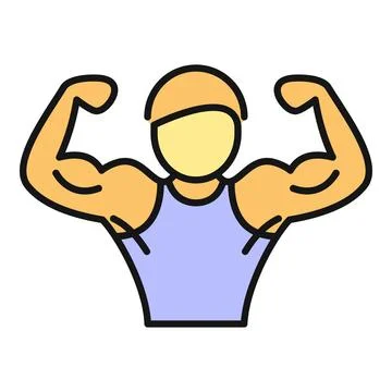 Man flexing muscles showing strength and fitness Stock Illustration