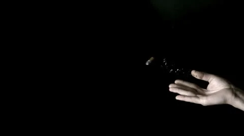 Man flicking away cigarette butt Stock Footage 22508391