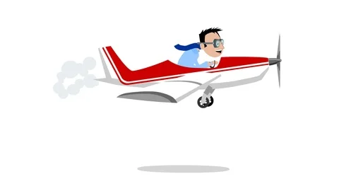 Man flies an airplane 스톡 동영상 99650535