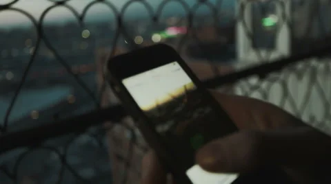 Man flips through photos close-up Vídeo Stock 59938617