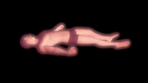 Man floating . 3d animation . Black and white alpha mask included. Stock Footage 105253177