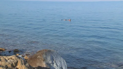 Man Floating In Dead Sea Stock Footage 57190769
