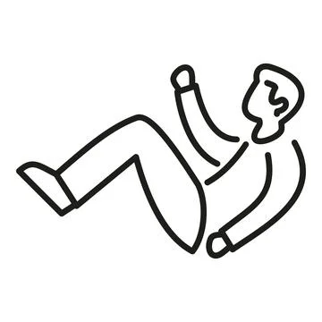 Man floating in zero gravity or falling icon Stock Illustration