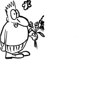 Man with flowers Stock Illustration